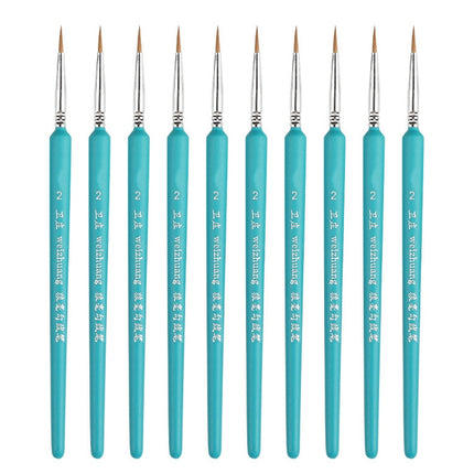 10 PCS 2 WeiZhuang Hook Line Pen Painting Hand-painted Watercolor Wolf Mint Hook Line Pen Painting Stroke Thin Line Brush, Color:Sky Blue-garmade.com