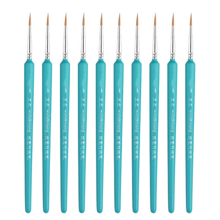 10 PCS 3 WeiZhuang Hook Line Pen Painting Hand-painted Watercolor Wolf Mint Hook Line Pen Painting Stroke Thin Line Brush, Color:Sky Blue-garmade.com