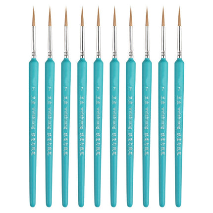 10 PCS 7 WeiZhuang Hook Line Pen Painting Hand-painted Watercolor Wolf Mint Hook Line Pen Painting Stroke Thin Line Brush, Color:Sky Blue-garmade.com