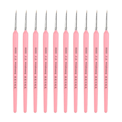 10 PCS 00000 WeiZhuang Hook Line Pen Painting Hand-painted Watercolor Wolf Mint Hook Line Pen Painting Stroke Thin Line Brush, Color:Pink-garmade.com