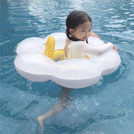 Children Sun Flower Seat Ring Swimming Ring Baby Inflatable Lifebuoy with Pillow-garmade.com