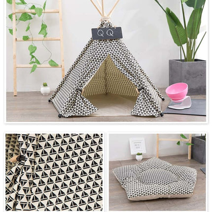 Dhow Removable And Washable Foldable Pet Tent Cat Tent Dog Tent, Style:Without Cushion, Size:Small 40×40×50cm-garmade.com