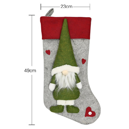 Christmas Decorations Faceless Doll Socks Gift Bag Christmas Tree Pendant(Grey)-garmade.com