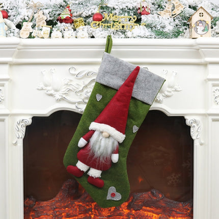 Christmas Decorations Faceless Doll Socks Gift Bag Christmas Tree Pendant(Green)-garmade.com