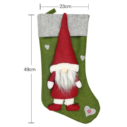 Christmas Decorations Faceless Doll Socks Gift Bag Christmas Tree Pendant(Green)-garmade.com