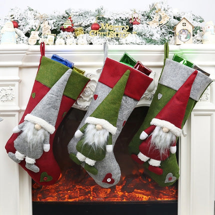 Christmas Decorations Faceless Doll Socks Gift Bag Christmas Tree Pendant(Red)-garmade.com
