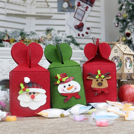 Foldable Apple Gift Packaging Bag Creative Non-Woven Bag Christmas Decoration(Snowman)-garmade.com