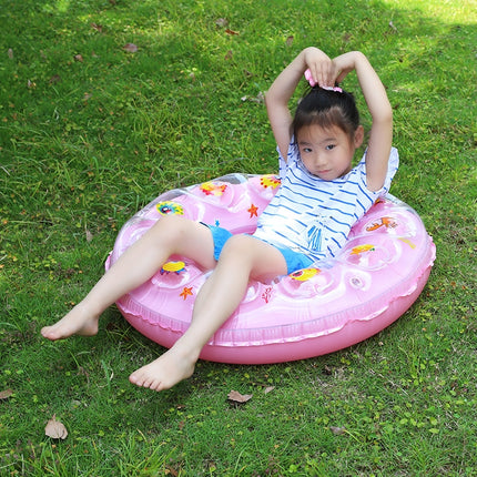 10 PCS Cartoon Pattern Double Airbag Thickened Inflatable Swimming Ring Crystal Swimming Ring, Size:50 cm(Yellow)-garmade.com