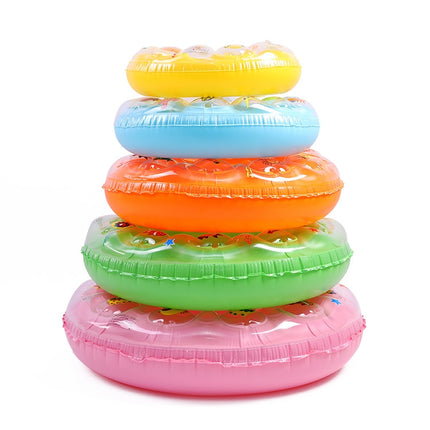 10 PCS Cartoon Pattern Double Airbag Thickened Inflatable Swimming Ring Crystal Swimming Ring, Size:50 cm(Green)-garmade.com