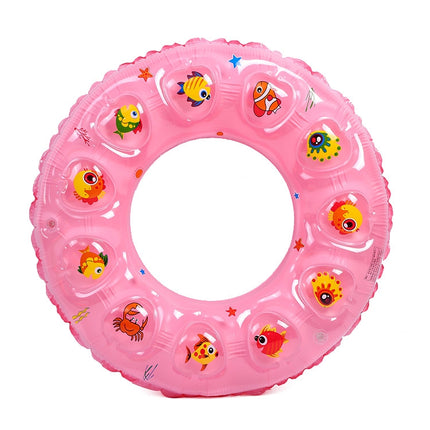 10 PCS Cartoon Pattern Double Airbag Thickened Inflatable Swimming Ring Crystal Swimming Ring, Size:50 cm(Pink)-garmade.com