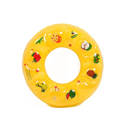 10 PCS Cartoon Pattern Double Airbag Thickened Inflatable Swimming Ring Crystal Swimming Ring, Size:60 cm(Yellow)-garmade.com