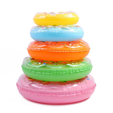 10 PCS Cartoon Pattern Double Airbag Thickened Inflatable Swimming Ring Crystal Swimming Ring, Size:60 cm(Yellow)-garmade.com