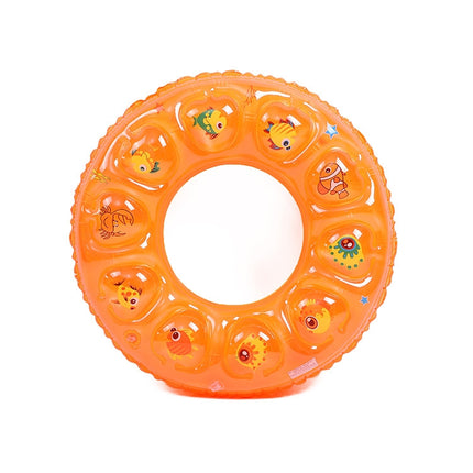 10 PCS Cartoon Pattern Double Airbag Thickened Inflatable Swimming Ring Crystal Swimming Ring, Size:60 cm(Orange)-garmade.com