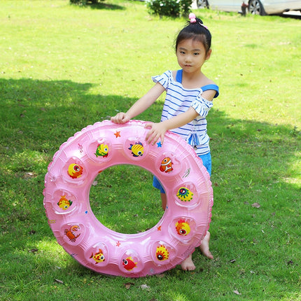 10 PCS Cartoon Pattern Double Airbag Thickened Inflatable Swimming Ring Crystal Swimming Ring, Size:60 cm(Orange)-garmade.com