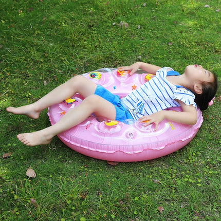 10 PCS Cartoon Pattern Double Airbag Thickened Inflatable Swimming Ring Crystal Swimming Ring, Size:60 cm(Pink)-garmade.com