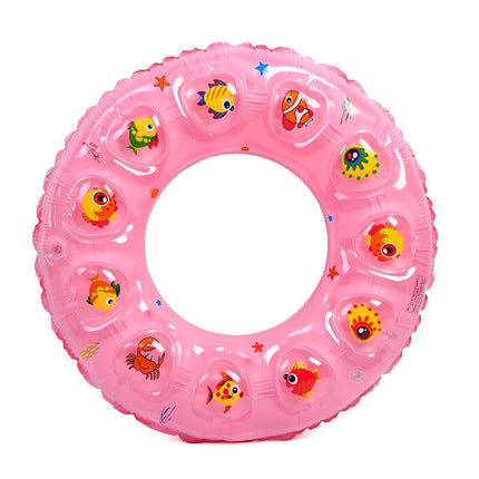 10 PCS Cartoon Pattern Double Airbag Thickened Inflatable Swimming Ring Crystal Swimming Ring, Size:70 cm(Pink)-garmade.com