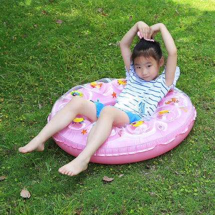 10 PCS Cartoon Pattern Double Airbag Thickened Inflatable Swimming Ring Crystal Swimming Ring, Size:80 cm(Orange)-garmade.com