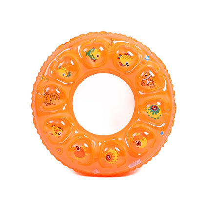 10 PCS Cartoon Pattern Double Airbag Thickened Inflatable Swimming Ring Crystal Swimming Ring, Size:90 cm(Orange)-garmade.com