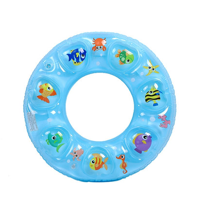 10 PCS Cartoon Pattern Double Airbag Thickened Inflatable Swimming Ring Crystal Swimming Ring, Size:90 cm(Blue)-garmade.com