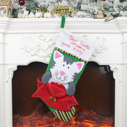 Christmas Ornaments Dog Cat Envelope Socks Christmas Tree Decorations Gift Bag(Cat)-garmade.com