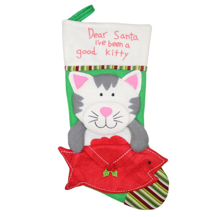Christmas Ornaments Dog Cat Envelope Socks Christmas Tree Decorations Gift Bag(Cat)-garmade.com