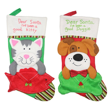 Christmas Ornaments Dog Cat Envelope Socks Christmas Tree Decorations Gift Bag(Cat)-garmade.com