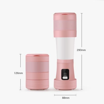 Folding Mini Juicer Household Multifunctional Portable Telescopic USB Charging Juicer Cup(Pink)-garmade.com