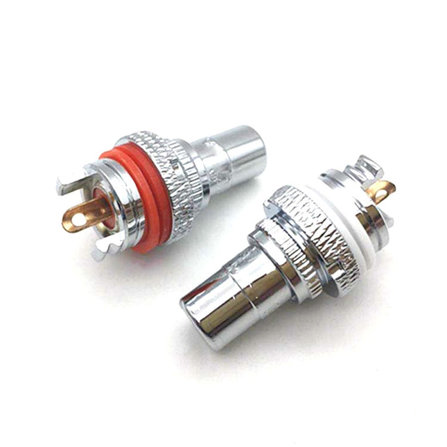 4 PCS / 2 Pairs CMC Copper RCA Female Audio Power Amplifier AV Audio Lotus Socket Terminal(Rhodium Plated)-garmade.com