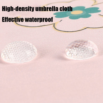 Student Vinyl Sunscreen Small Fresh Umbrella Folding Automatic Umbrella, Style:Tri-fold(Light Pink)-garmade.com
