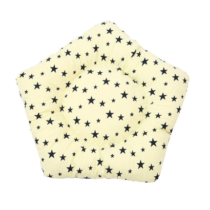 Cotton Canvas Pet Tent Cat and Dog Bed with Cushion, Specification: Medium 50×50×60cm(Beige Navy Star)-garmade.com