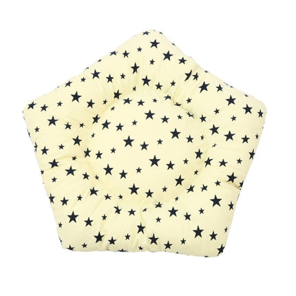 Cotton Canvas Pet Tent Cat and Dog Bed with Cushion, Specification: Large 60×60×70cm(Beige Navy Star)-garmade.com