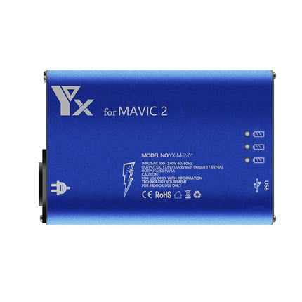 YX For DJI MAVIC 2 Aluminum Alloy Charger with Switch, Plug Type:US Plug-garmade.com