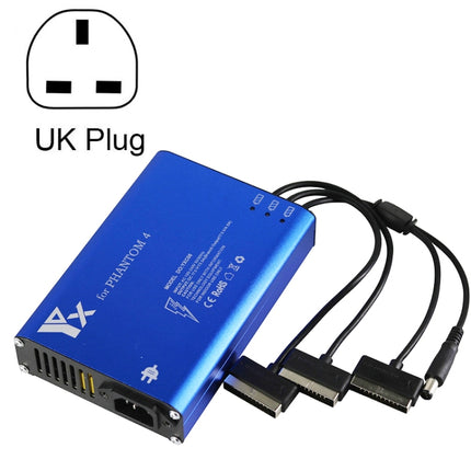 For DJI Phantom 4 Pro Advanced+ Charger 4 in 1 Hub Intelligent Battery Controller Charger, Plug Type:UK Plug-garmade.com