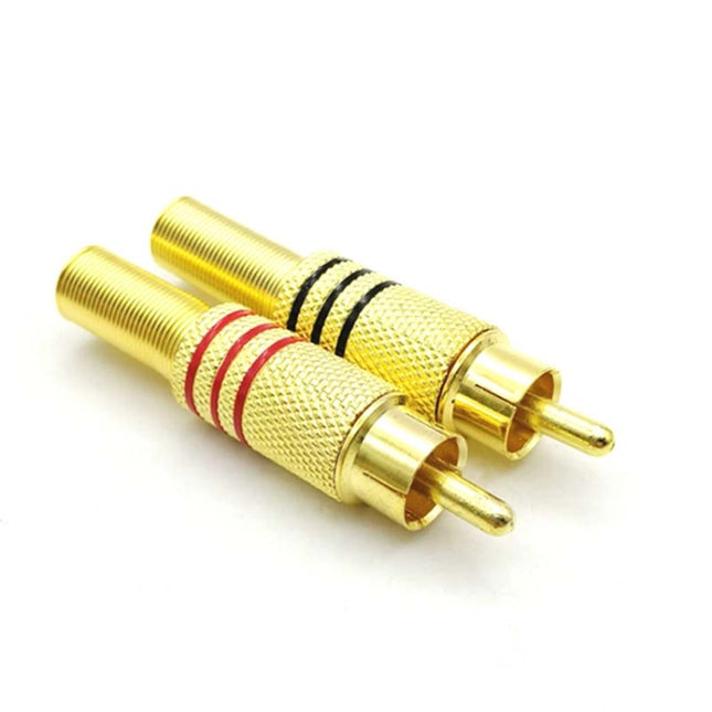 30 PCS / 15 Pairs RCA Lotus Head AV Audio and Video Plug Plum Blossom Plug Lotus Head RCA Head(Color Random Delivery)-garmade.com