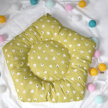 Cotton Canvas Pet Tent Cat and Dog Bed with Cushion, Specification: Small 40×40×50cm(Yellow Triangle)-garmade.com