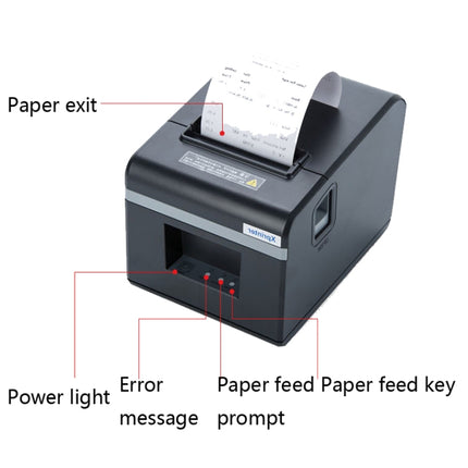 Xprinter XP-N160II Thermal Ticket Printing Machine Bluetooth Receipt Printer, Style:EU Plug(Gray)-garmade.com