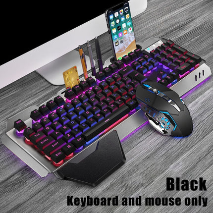 K680 Rechargeable Wireless Keyboard and Mouse Set(Black Mixed Color)-garmade.com
