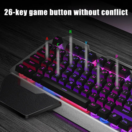 K680 Rechargeable Wireless Keyboard and Mouse Set(Black Mixed Color)-garmade.com
