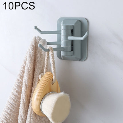 10 PCS Strong Viscose Bathroom Wall Shelf Without Perforation Traceless Rotating Hook, Random Color Delivery-garmade.com