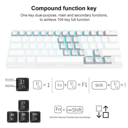 RK61 61 Keys Bluetooth / 2.4G Wireless / USB Wired Three Modes Tablet Mobile Gaming Mechanical Keyboard, Cable Length: 1.5m, Style:Tea Shaft(Black)-garmade.com