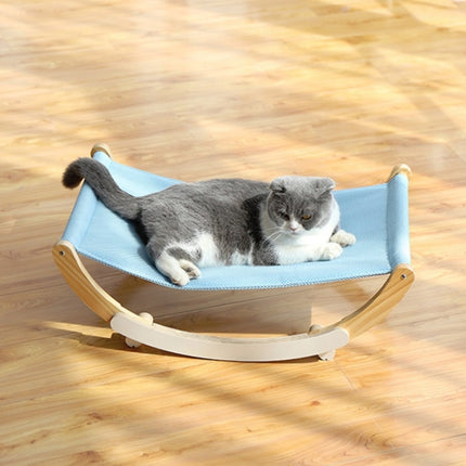 Solid Wood Cat Shaker Breathable Pet Bed(Blue)-garmade.com