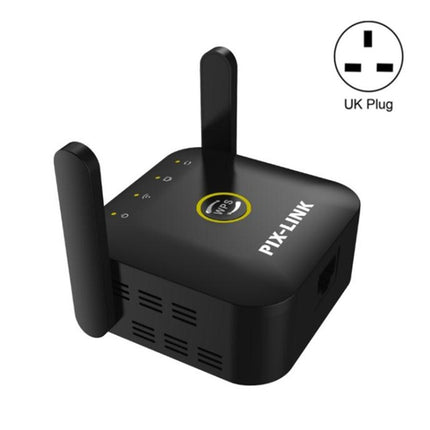 PIX-LINK WR22 300Mbps Wifi Wireless Signal Amplification Enhancement Extender, Plug Type:UK Plug(Black)-garmade.com