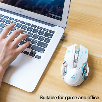 FREEDOM-WOLF X8 2400 DPI 6 Keys 2.4G Wireless Charging Silent Luminous Gaming Mechanical Mouse(White )-garmade.com