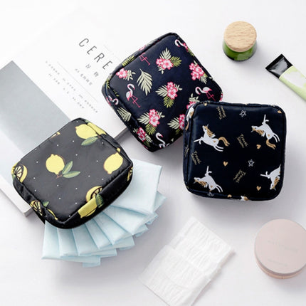 3 PCS Travel Portable Sanitary Napkin Thickened Storage Bag(Black Lemon)-garmade.com