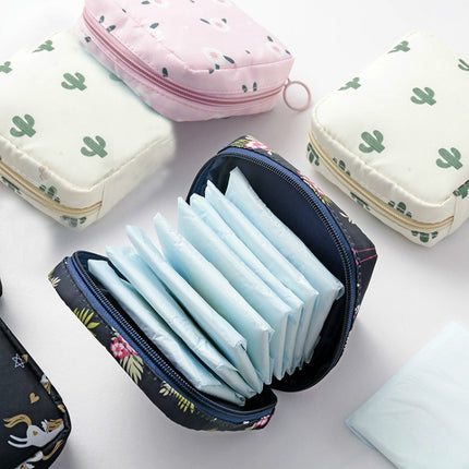 3 PCS Travel Portable Sanitary Napkin Thickened Storage Bag(Begonia Flowers)-garmade.com