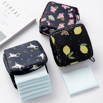 3 PCS Travel Portable Sanitary Napkin Thickened Storage Bag(Flamingo)-garmade.com