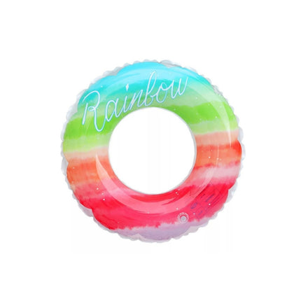 2 PCS Gradient Color Rainbow Flowers Children Thickened PVC Swimming Ring, Size:60cm-garmade.com