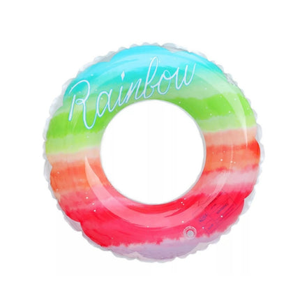 2 PCS Gradient Color Rainbow Flowers Children Thickened PVC Swimming Ring, Size:80cm-garmade.com