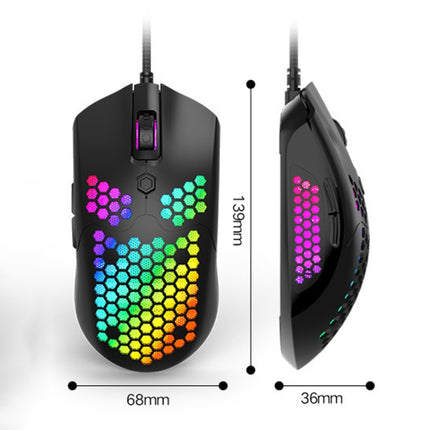 FREEDOM-WOLF M5 12000 DPI 6-butons Wasp Lightweight Wired Hollow Gaming Mouse, Cable Length: 1.7m(Black)-garmade.com
