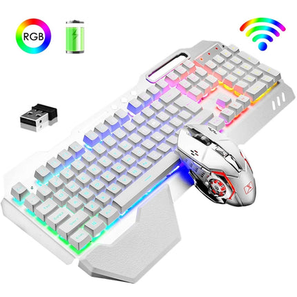 K680 RGB Rechargeable Gaming Wireless Keyboard and Mouse Set(White)-garmade.com